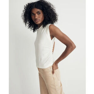 Madewell Sutro Muscle Casual Luxe Side Cinch Jersey Top US Women's XL New